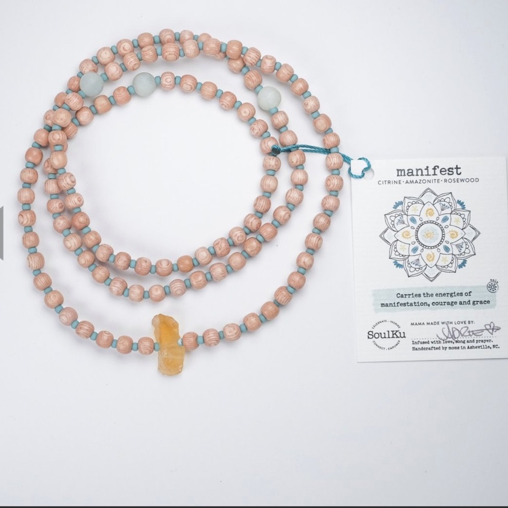 SoulKu Citrine Amazonite Mala